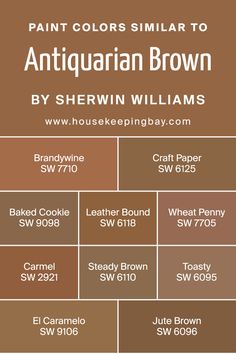 Colors Similar to Antiquarian Brown SW 0045 by Sherwin Williams Basement Aesthetic, Brown Front Doors, Orange Paint Colors, Dark Brown Furniture, Brown Paint Colors, Zyla Colors, Front Door Paint Colors, Door Paint Colors, Favorite Paint Colors