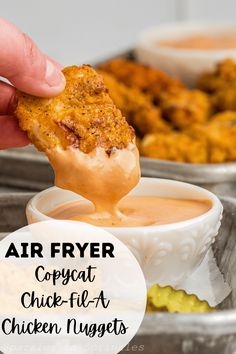 air fryer copycat chicken nuggets with text overlay