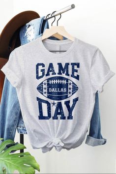 Game Day Dallas Cowboys, Football, Texas, NFL Graphic Tee100% Eco-FriendlyUnisex Fit, True FitIt features a crew neck and short sleeves and is designed with superior combed and ring-spun cotton 32 single 4.2 oz.Side-seamed. Retail fit. Unisex Sizing. Shoulder Taping.Water Base Ink (Eco-Friendly) High-Quality Print and Soft Touch.Made In: Made in USAFabric Contents: 100% Airlume combed and ring-spun cotton Athletic Wear Womens, Closet Collection, Dallas Cowboys Football, Cowboys Football, Long Sleeve Tank Top, Denim Shorts Women, Romper With Skirt, Jean Leggings, Athletic Wear