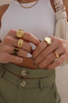 Unique Piercing, Gold Statement Jewelry, Xoxo Jewelry, Croissant Ring, Necklace Outfit, Indie Jewelry, Gold Rings Jewelry, Gold Bangles Design, Classy Jewelry