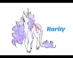 a drawing of a horse with the words rarity on it