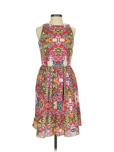 Maggy London Cocktail Dress Size: 4 Pink Dresses - used. 100% POLYESTER, Halter, Paisley, Short, Sleeveless | Maggy London Cocktail Dress: Pink Paisley Dresses - Used - Size 4 Spring Multicolor Midi Dress With Paisley Print, Spring Multicolor Paisley Print Midi Dress, Spring Multicolor Paisley Midi Dress, Sleeveless Multicolor Print Dress For Garden Party, Multicolor Sleeveless Floral Dress With Vibrant Print, Sleeveless Paisley Print Patterned Dress, Patterned Sleeveless Dress With Paisley Print, Patterned Paisley Print Sleeveless Dress, Vibrant Print Sleeveless Spring Floral Dress