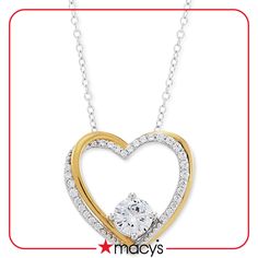 in stock Heart Cut Cubic Zirconia Necklace For Mom, White Macy's Jewelry As A Gift, Macy's White Jewelry As A Gift, Macy's White Jewelry Gift, Macy's Birthstone Jewelry Gift, Macy's White Jewelry For Anniversary, Mother's Day Open Heart Necklace With Diamond Accents, Anniversary Cubic Zirconia Open Heart Necklace, Anniversary Open Heart Cubic Zirconia Necklace