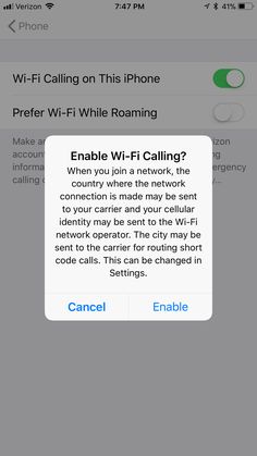 an iphone screen showing the wi - fi calling option