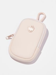 Pink touchette case on white background Rectangular Travel Pouch With Key Clip, Cute Pouch Phone Bag, Cute Everyday Pouch Phone Bag, Cute Travel Phone Bag Pouch, Trendy Pink Travel Coin Purse, Trendy Pink Coin Purse For Travel, Pink Coin Purse For Mobile Phone For Everyday Use, Trendy Handheld Coin Purse With Removable Pouch, Trendy Travel Zipper Coin Purse