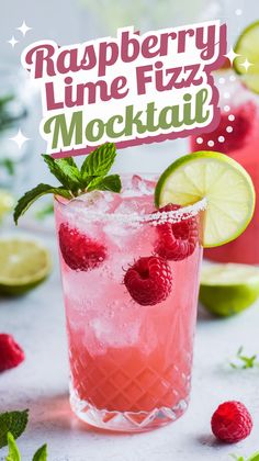 "Discover the refreshing Raspberry Lime Fizz Mocktail Recipe, the perfect non-alcoholic drink for summer! This vibrant Raspberry Lime Mocktail combines fresh raspberries and zesty lime for a delightful fizz that’s ideal for any gathering. Explore easy mocktail ideas and elevate your party drink recipes with this fruity concoction. Perfect for warm days, this drink is a must-try in your collection of fruit fizz recipes. Cheers to summer refreshments!" Soda Mocktail Recipe, Sparkling Drinks Non Alcoholic, Kids Mocktails Non Alcoholic, Drinks For Party Nonalcoholic, Easy Drink Recipes Nonalcoholic, Fun Mocktail Recipe, Mocktails Non Alcoholic Easy, Party Drink Recipes