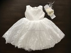 Baptism Lace Dress with Headband Baby Girl Christening Dresses, Godmother Dress, Baby Christening Dress, Lace Romper Baby, Baptism Dresses, Christening Dress Baby Girl, Baptism Dress Baby Girl, Baby Birthday Dress