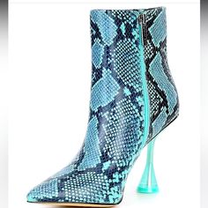 Gianni Bini Fawlie Snake Print Leather Boots, Blue, New With Tag . Blue Pointed Toe Heeled Boots For Party, Blue High Heel Boots With Reinforced Heel, Blue High Heeled Boots With Reinforced Heel, Blue Ankle Heeled Boots For Spring, Blue Pointed Toe Boots With Reinforced Heel, Chic Blue Ankle-high Heeled Boots, Blue Ankle Heeled Boots For Party, Blue Ankle Boot Heels For Party, Trendy Blue Ankle Heeled Boots