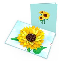 two greeting cards with sunflowers on them