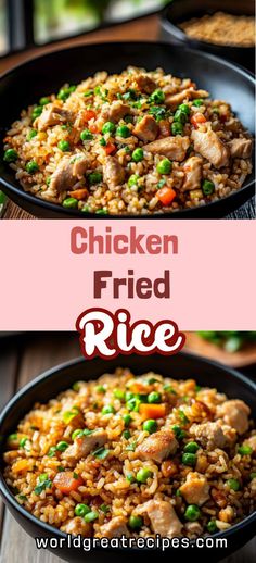 This chicken fried rice is a one-pan wonder, combining juicy chicken, perfectly fried rice, and crisp veggies in a savory sauce. With hints of garlic, ginger, and soy, every bite is packed with flavor. Quick to prepare and great for leftovers, this fried rice recipe is a must-try for busy nights. Top with scallions or a fried egg for extra flair. Fried rice doesn’t get easier—or tastier—than this! Fried Rice With Egg Recipe, Sauce For Chicken Fried Rice, Bennihanna Chicken Fried Rice, Trader Joes Fried Rice Meal, Chicken And Bacon Fried Rice, Garlic Chicken Fried Rice, Chicken And Egg Fried Rice, Healthy Chicken Fried Rice, Chicken Egg Fried Rice