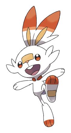 a cartoon character with an orange and white rabbit ears on it's head, running