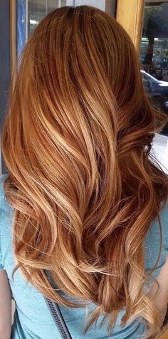 Red Jahodová Blond, Light Strawberry Blonde, Auburn Balayage, Blond Balayage, Hair Blond, Red To Blonde, Caramel Hair, Caramel Highlights, Copper Hair Color