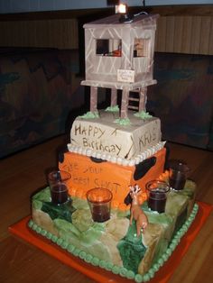 a birthday cake made to look like a house