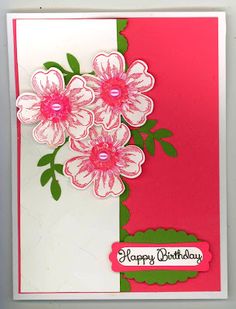 a birthday card with flowers on it