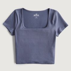 Lazy Day Outfits, Cute Preppy Outfits, Square Neck Top, Simple Trendy Outfits, Cute Everyday Outfits, Hollister Tops, Fabric Squares, Purple Grey