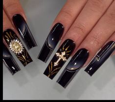 Long Acrylic Nails Chicana, Low Rider Nails, Lowrider Nail Designs, Lowrider Nails, Cholo Nails, Chola Nails Designs, Chola Nails Acrylic, Oldies Nails, Chola Nails