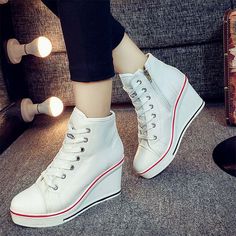 Category:Boots,Canvas Shoes,Sneakers; Upper Materials:PU; Season:Winter,Spring   Fall; Heel Type:Wedge Heel; Gender:Women's; Type:Booties Ankle Boots; Style:Minimalism,Preppy,Fashion,Casual; Heel Height(inch):2-3; Outsole Materials:Rubber; Occasion:Daily,Outdoor; Closure Type:Lace-up; Pattern:Color Block; Listing Date:09/28/2023; 2024 Trends:Comfort Shoes,Snow Boots,Canvas Shoes,Platform Sneakers Trendy High-top Wedge Boots For Spring, Trendy High Ankle Wedge Boots For Spring, Trendy Lace-up Platform Wedge Boots, Trendy High-top Platform Wedge Boots, Trendy Summer Wedge Boots With Round Toe, Trendy White High-top Wedge Boots, Casual High-top Platform Boots, Casual White Wedge Boots With Round Toe, Casual High-top Platform Boots For Spring