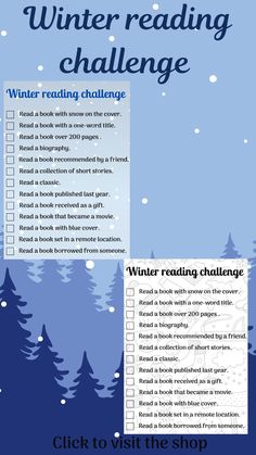 the winter reading challenge checklist