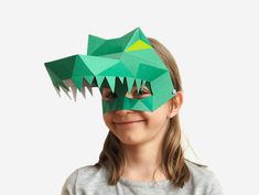 Kids Mask Crocodile Mask Alligator Mask Halloween Costume | Etsy Diy Crocodile, Alligator Mask, Crocodile Mask, Alligator Costume, Crocodile Costume, Paper Mask Template, Diy Halloween Masks, Printable Animal Masks, Printable Mask