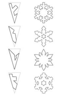 snowflakes are shown in the shape of triangulars and triangles, as well as an arrow