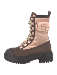 Fendi Nylon Colorblock Pattern Combat Boots w/ Tags - Brown Boots, Shoes - FEN340812 | The RealReal Sweater Boots, Saint Laurent Bag, Chanel Shoes, Louboutin Shoes, Boots Shoes, Shirt Accessories, Boot Sandals, Christian Louboutin Shoes, Brown Boots