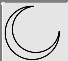 a black and white drawing of a crescent on a light gray background with the letter c