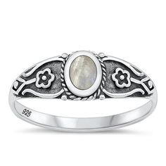 CHOOSE YOUR COLOR Moonstone Oxidized Bali Flower Ring 925 Sterling Silver Band White Cubic Zirconia Female Size 9 All our silver jewelry is crafted from .925 silver also commonly referred to as sterling silver. Sterling silver is the standard for beautiful high-quality silver jewelry and can not be replicated by lower priced silver plated jewelry. It is 92.5% pure silver, mixed with alloys to add strength and durability to stand the test of time. We promise superior service which includes fast s Cubic Zirconia Rings, Silver Plated Jewelry, Sterling Silver Bands, Flower Ring, Selling Jewelry, Pure Silver, Silver Band, Turquoise Ring, Jewelry Inspiration