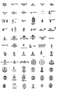 an image of various logos and emblems on a white background in black and white