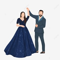 a man and woman dressed in formal wear dancing together, illustration png clipart