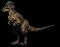 an image of a dinosaur that is in the dark