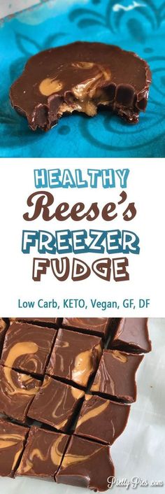 healthy reese's freezer fudge with low carb, keto, vegan, gf