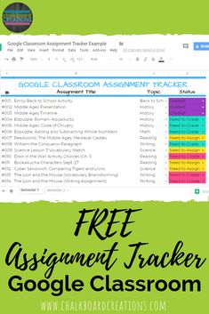 the free assignment tracker for google classroom