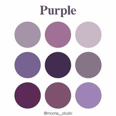 the purple color scheme is shown in different shades and sizes, including dark violets