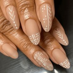 54 Matte Nail Designs That Are Anything But Dull Mudcloth Nails, African Nail Art Design, Juneteenth Nail Design, African Nail Art, Juneteenth Nails, Luxe Nails, Fall Nail Ideas, Matte Nail, Matte Nails Design