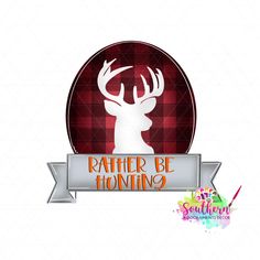 a red and white deer with the words rather be following