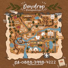 a map with the words dendrop on it