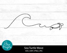 sea turtle wave svg cut file