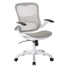 the office chair is white and gray