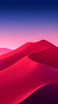 an image of a desert landscape with pink and blue colors in the background, as well as red sand dunes