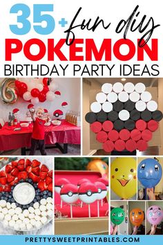 pokemon party ideas Pokemon Birthday Crafts, Indoor Pokemon Party Games, Pokemon Diy Birthday Party Decorations, Diy Pikachu Birthday Decorations, Pokemon Party Ideas Diy, 1st Birthday Pokemon Theme, Pokemon Diy Cake, Pokemon Themed Party Ideas, Pokemon Park Party