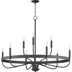 a large chandelier with eight lights hanging from it's center point,