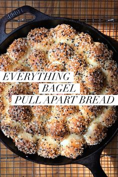 everything bagel pull apart in a cast iron skillet