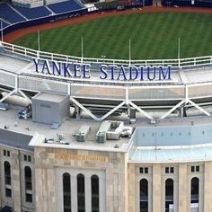 an aerial view of yankee stadium in new york city