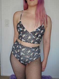 Rainbow Rave Outfit, Triangle Crop Top, Festival Face, Edc Outfits, Layered Fabric, Rave Outfit, Black Rainbow, North Hollywood, High Waist Bottoms