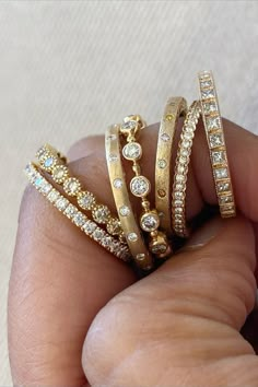 Ring Stacks, Stacked Jewelry, Jewelry Lookbook, Ring Ideas, Dream Jewelry, Jewelry Inspo, Bling Bling, Diamond Rings, Jewelry Inspiration