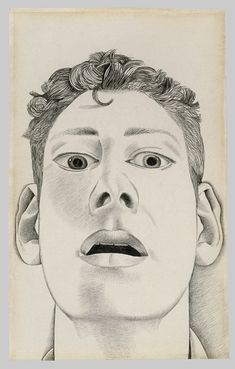 a drawing of a man's face is shown