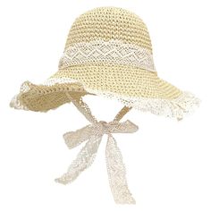 Keep your cool with this wide-brim straw hat with lace trims and lace ties to hold in place against the wind. The entire hat is soft and flexible, yet holds its shape, so you can fold it up and keep it conveniently. 54-58cm/21.3"-22.8" head circumference17cm/6.7" depth12cm/4.7" brim Wide Brim Straw Hat, Lace Trims, Shoe Gifts, Overall Dress, Keep Your Cool, Sweater Blouse, Co Ord, Cardigan Jacket, Wide Brimmed