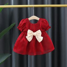 Girls Summer Bow Princess Dress Wholesale Baby Girl Clothes Princess Dress Red, Birthday Princess Dress, Baby Boutique Clothing, Clothes Boutique, Gowns For Girls, Trending Products, Wholesale Dress