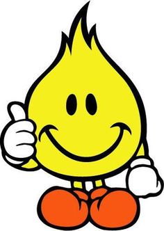 a yellow smiley face sitting on top of a pair of red shoes and giving the thumbs up