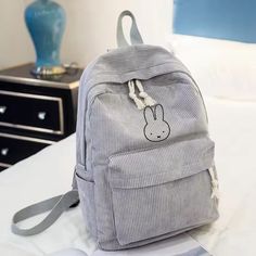 Fast Shipping from United States. Embroidery designed and made in USA. Custom personalized Embroidered Corduroy backpacks for kids and adults. Back to school gift add on backpack. made from soft trendy Corduroy fabric. Size Dimensions 16 inches height 11 inches width 5 inches depth Color Selections: Pink Black Gray Light Blue Light Green Cream please ask any questions you may have Miffy Backpack, Corduroy Backpack, 6th Form, Embroidered Corduroy, Custom Birthday Gifts, Corduroy Fabric, School Gift, Gray Light, Back To School Gifts